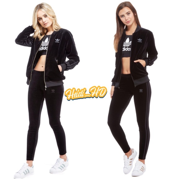 velvet tracksuit womens adidas